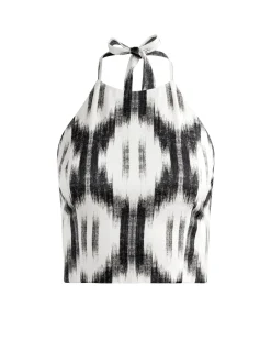 Alice and Olivia ASH TIE NECK HALTER TOP CLASSIC IKAT*CLOTHING