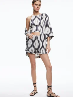 Alice and Olivia ASH TIE NECK HALTER TOP CLASSIC IKAT*CLOTHING