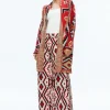 Alice and Olivia ASTRID LONG CARDIGAN BRIGHT RUBY COMBO*CLOTHING