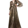Alice and Olivia BAHAMA V-NECK CUT OUT MAXI DRESS SPOTTED LEOPARD*DRESSES | CLOTHING