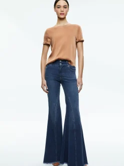 Alice and Olivia BRADEN DROP SHOULDER TEE CAMEL*FEATURED SHOPS | CLOTHING