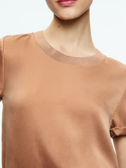 Alice and Olivia BRADEN DROP SHOULDER TEE CAMEL*FEATURED SHOPS | CLOTHING