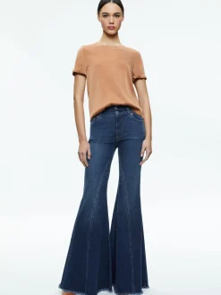 Alice and Olivia BRADEN DROP SHOULDER TEE CAMEL*FEATURED SHOPS | CLOTHING