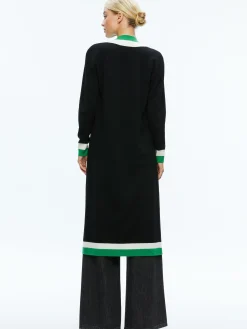 Alice and Olivia BRADFORD CARDIGAN BLACK/LIGHT EMERALD/ECRU*FEATURED SHOPS | CLOTHING