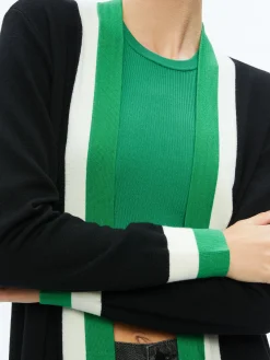 Alice and Olivia BRADFORD CARDIGAN BLACK/LIGHT EMERALD/ECRU*FEATURED SHOPS | CLOTHING
