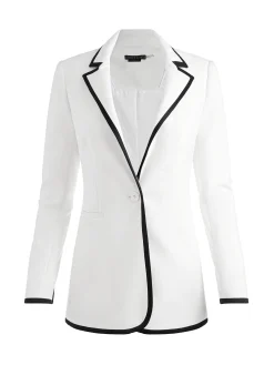 Alice and Olivia BREANN CONTRAST TRIM BLAZER OFF WHITE/BLACK*FEATURED SHOPS | FEATURED SHOPS | CLOTHING | CLOTHING