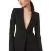 Alice and Olivia BREANN LONG FITTED BLAZER BLACK*FEATURED SHOPS | FEATURED SHOPS | CLOTHING