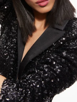Alice and Olivia BREANN SEQUIN FITTED BLAZER + LARA SEQUIN BOOTCUT PANT *CLOTHING