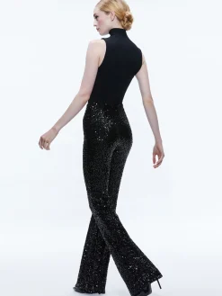 Alice and Olivia BREANN SEQUIN FITTED BLAZER + LARA SEQUIN BOOTCUT PANT *CLOTHING
