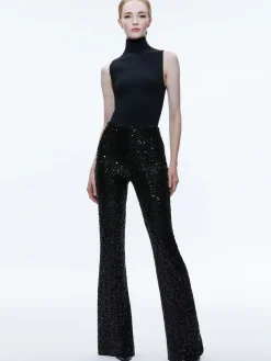 Alice and Olivia BREANN SEQUIN FITTED BLAZER + LARA SEQUIN BOOTCUT PANT *CLOTHING