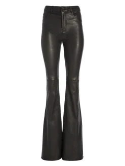 Alice and Olivia BRENT HIGH WAISTED LEATHER BELL PANT BLACK*FEATURED SHOPS | CLOTHING