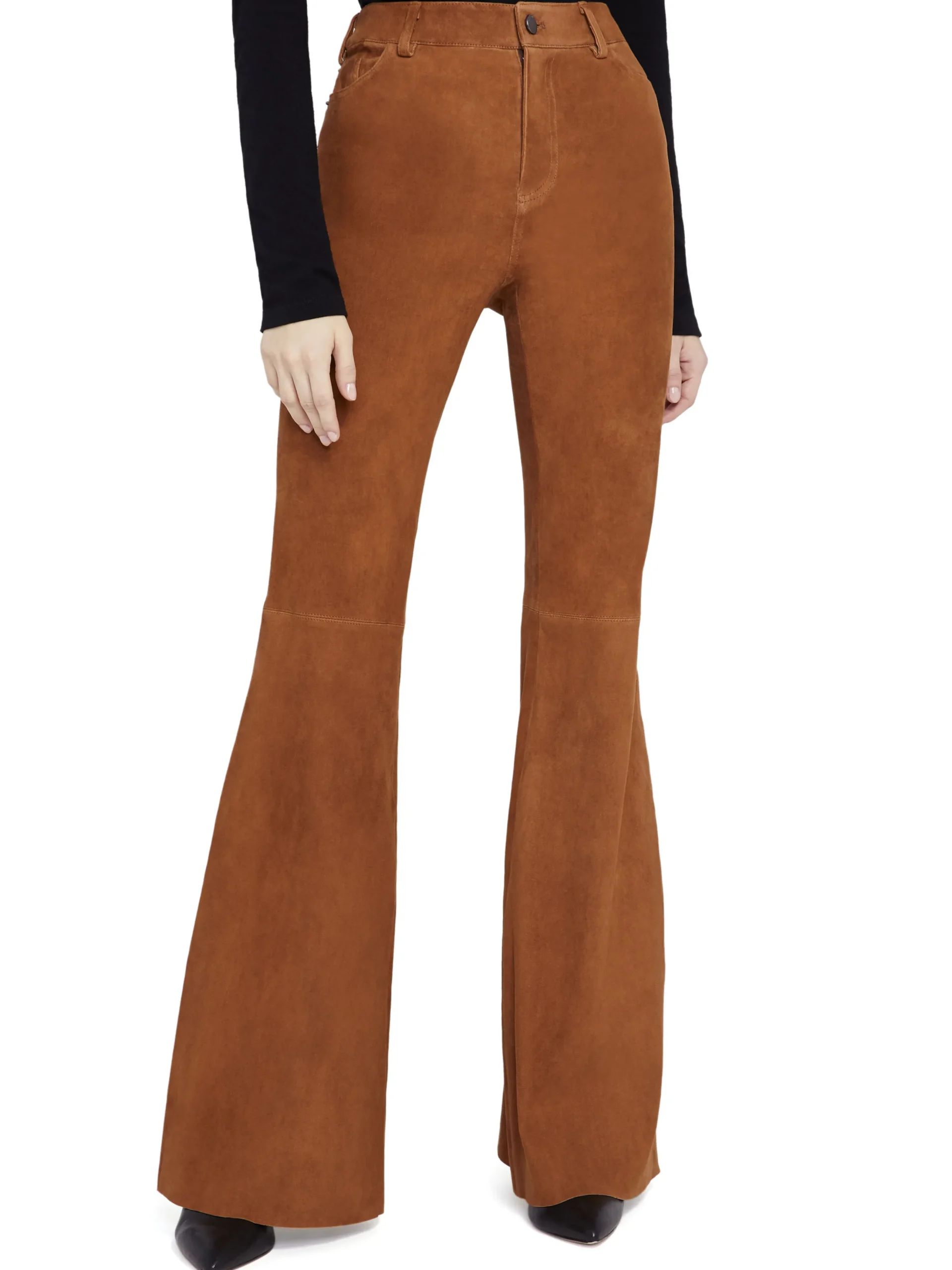 Alice and Olivia BRENT HIGH WAISTED SUEDE PANT CAMEL*FEATURED SHOPS | CLOTHING