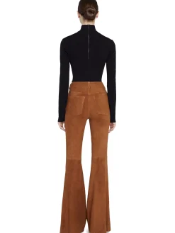 Alice and Olivia BRENT HIGH WAISTED SUEDE PANT CAMEL*FEATURED SHOPS | CLOTHING
