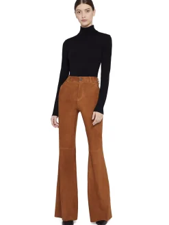 Alice and Olivia BRENT HIGH WAISTED SUEDE PANT CAMEL*FEATURED SHOPS | CLOTHING