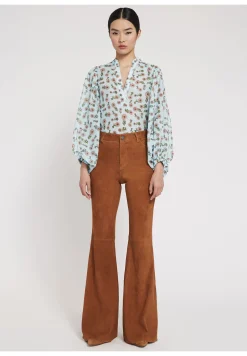 Alice and Olivia BRENT HIGH WAISTED SUEDE PANT CAMEL*FEATURED SHOPS | CLOTHING