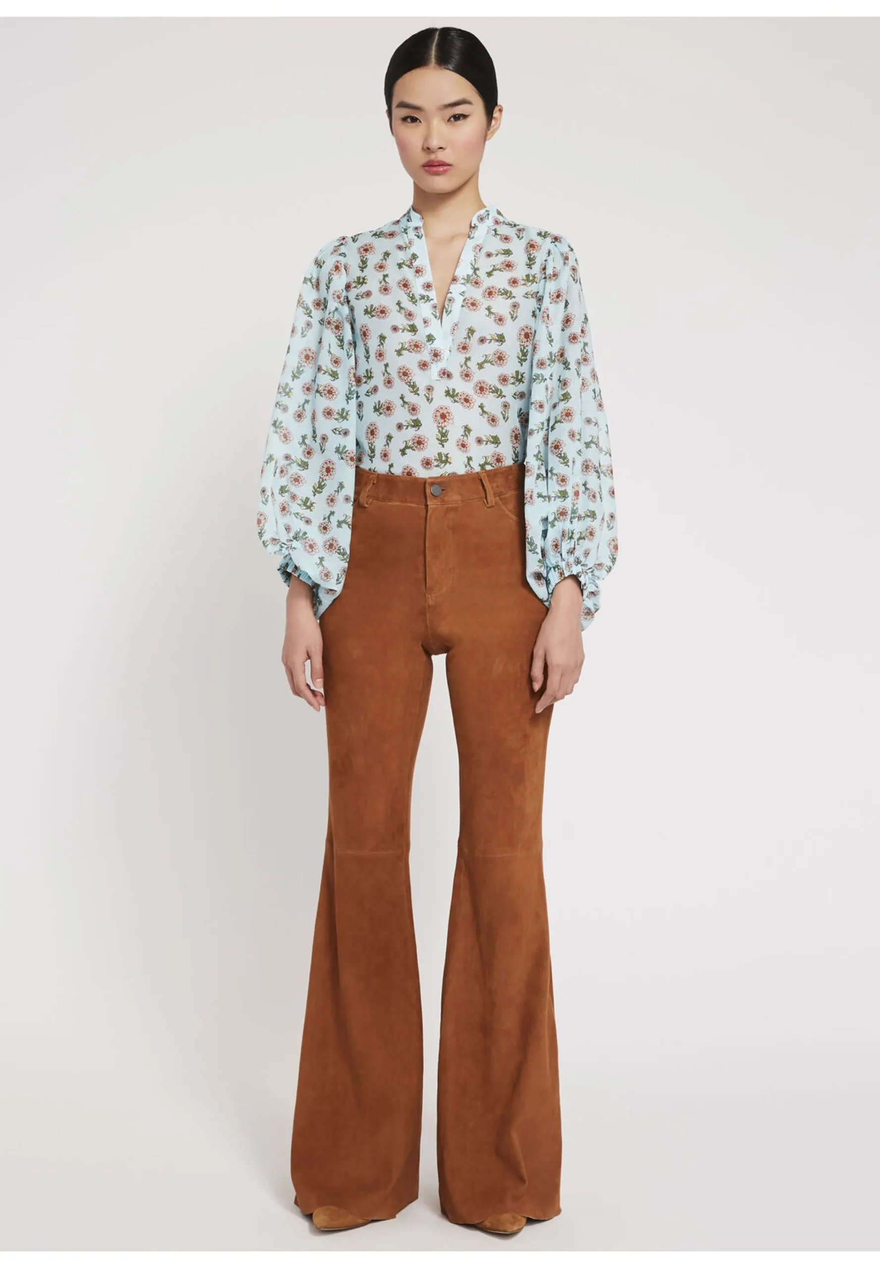 Alice and Olivia BRENT HIGH WAISTED SUEDE PANT CAMEL*FEATURED SHOPS | CLOTHING