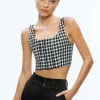 Alice and Olivia BRESLIN CORSET TOP BLACK/OFF WHITE*FEATURED SHOPS | CLOTHING