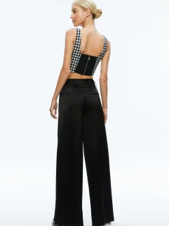 Alice and Olivia BRESLIN CORSET TOP BLACK/OFF WHITE*FEATURED SHOPS | CLOTHING