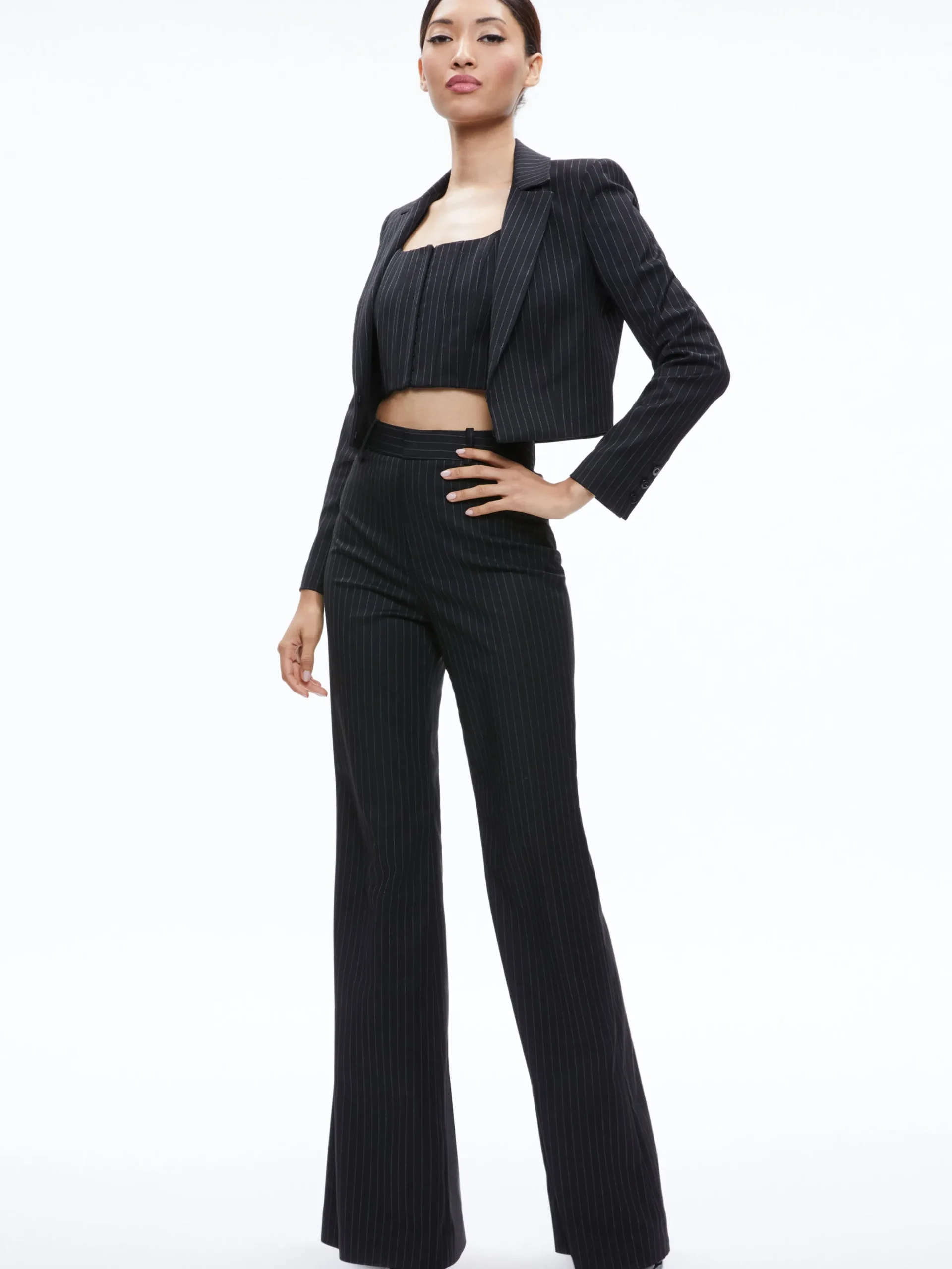 Alice and Olivia BRESLIN CORSET TOP BLACK PINSTRIPE*FEATURED SHOPS | CLOTHING | CLOTHING