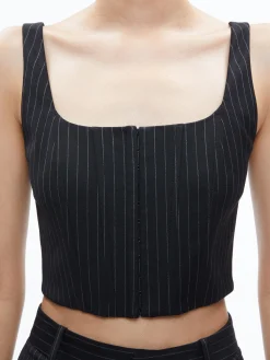 Alice and Olivia BRESLIN CORSET TOP BLACK PINSTRIPE*FEATURED SHOPS | CLOTHING | CLOTHING