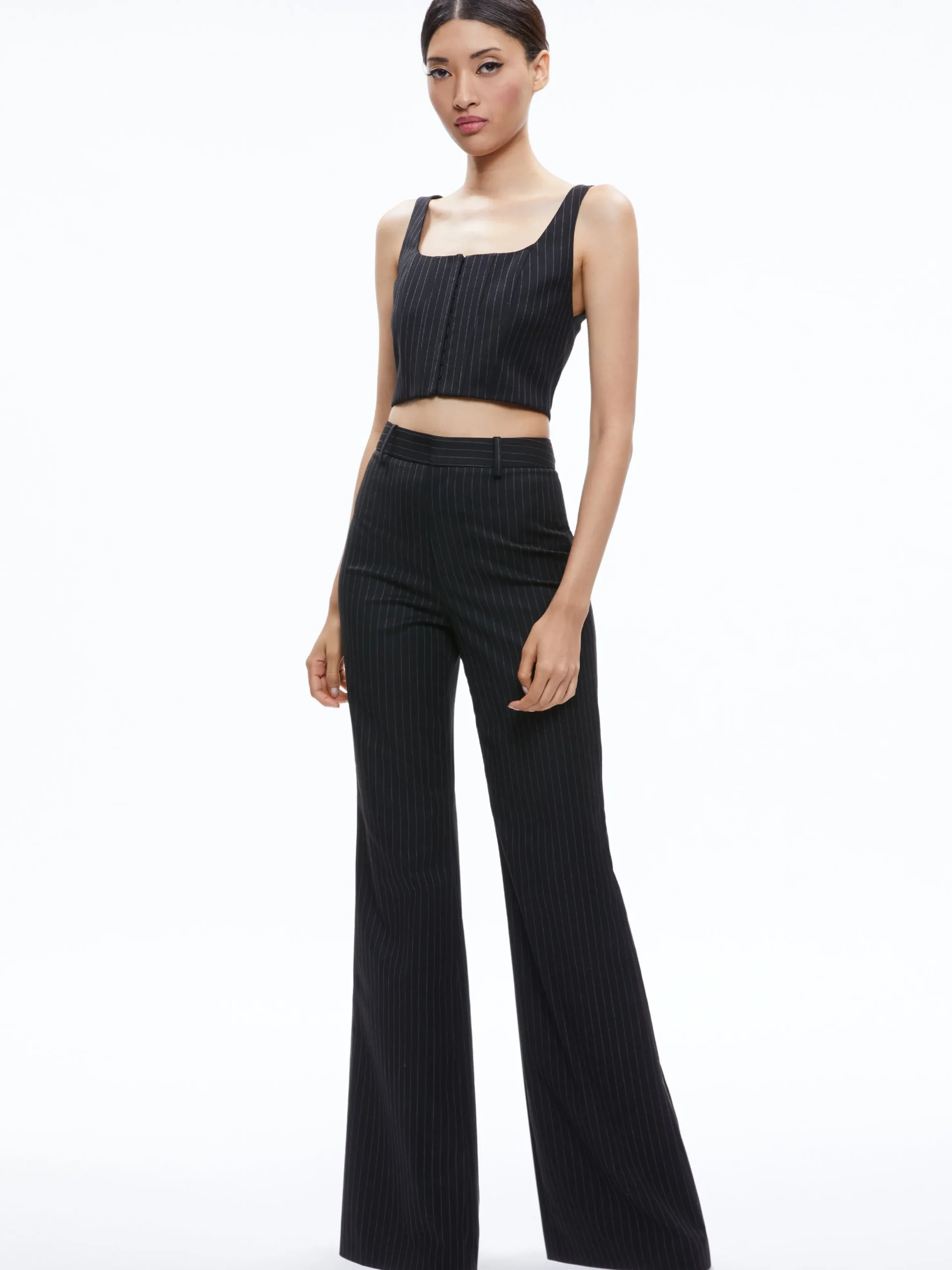 Alice and Olivia BRESLIN CORSET TOP BLACK PINSTRIPE*FEATURED SHOPS | CLOTHING | CLOTHING