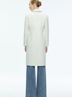 Alice and Olivia BRET EMBELLISHED LONG BLAZER OFF WHITE*FEATURED SHOPS | FEATURED SHOPS | CLOTHING