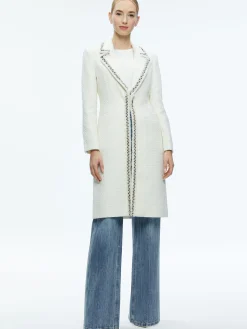 Alice and Olivia BRET EMBELLISHED LONG BLAZER OFF WHITE*FEATURED SHOPS | FEATURED SHOPS | CLOTHING