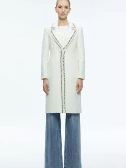 Alice and Olivia BRET EMBELLISHED LONG BLAZER OFF WHITE*FEATURED SHOPS | FEATURED SHOPS | CLOTHING