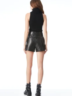 Alice and Olivia CADY HIGH WAISTED LEATHER SHORT *FEATURED SHOPS | CLOTHING