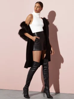 Alice and Olivia CADY HIGH WAISTED LEATHER SHORT *FEATURED SHOPS | CLOTHING