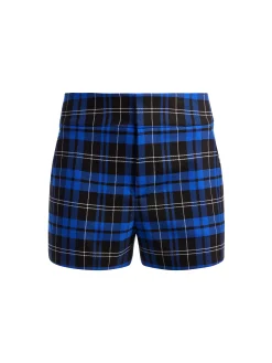 Alice and Olivia CADY HIGH WAISTED SHORT SCHOOLGIRL PLAID SAPPHIRE*CLOTHING