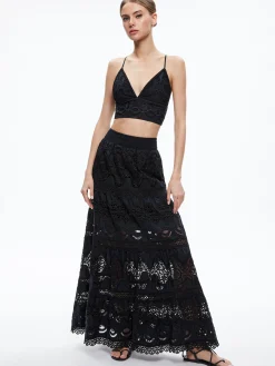 Alice and Olivia CARLI EMBROIDERED BRA TOP BLACK*CLOTHING