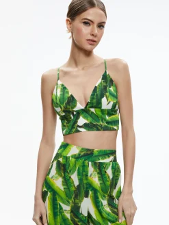 Alice and Olivia CARLI TIE BACK BRA TOP + RUSSELL HIGH WAISTED SMOCKED WAISTBAND PANT *CLOTHING