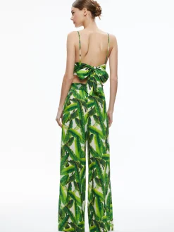 Alice and Olivia CARLI TIE BACK BRA TOP + RUSSELL HIGH WAISTED SMOCKED WAISTBAND PANT *CLOTHING