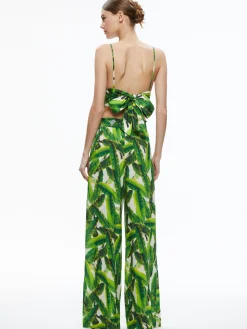 Alice and Olivia CARLI TIE BACK BRA TOP + RUSSELL HIGH WAISTED SMOCKED WAISTBAND PANT *CLOTHING