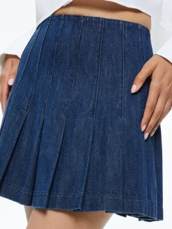 Alice and Olivia CARTER PLEATED DENIM MINI SKIRT *FEATURED SHOPS | CLOTHING