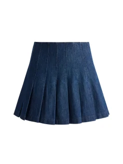 Alice and Olivia CARTER PLEATED DENIM MINI SKIRT *FEATURED SHOPS | CLOTHING