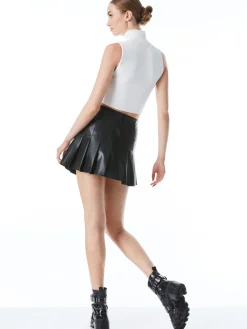 Alice and Olivia CARTER PLEATED VEGAN LEATHER MINI SKIRT *FEATURED SHOPS | FEATURED SHOPS | CLOTHING