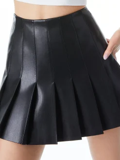 Alice and Olivia CARTER PLEATED VEGAN LEATHER MINI SKIRT *FEATURED SHOPS | FEATURED SHOPS | CLOTHING