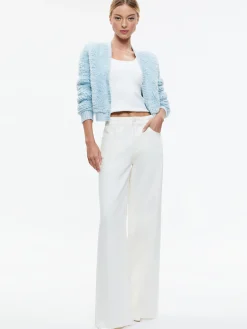 Alice and Olivia CASILDA FAUX FUR CROPPED CARDIGAN *CLOTHING