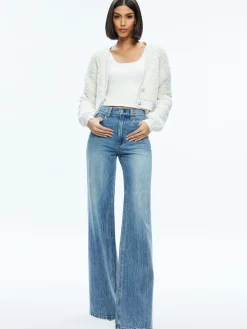 Alice and Olivia CASILDA FAUX FUR CROPPED CARDIGAN *CLOTHING