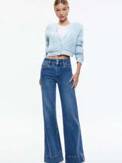 Alice and Olivia CASILDA FAUX FUR CROPPED CARDIGAN *CLOTHING