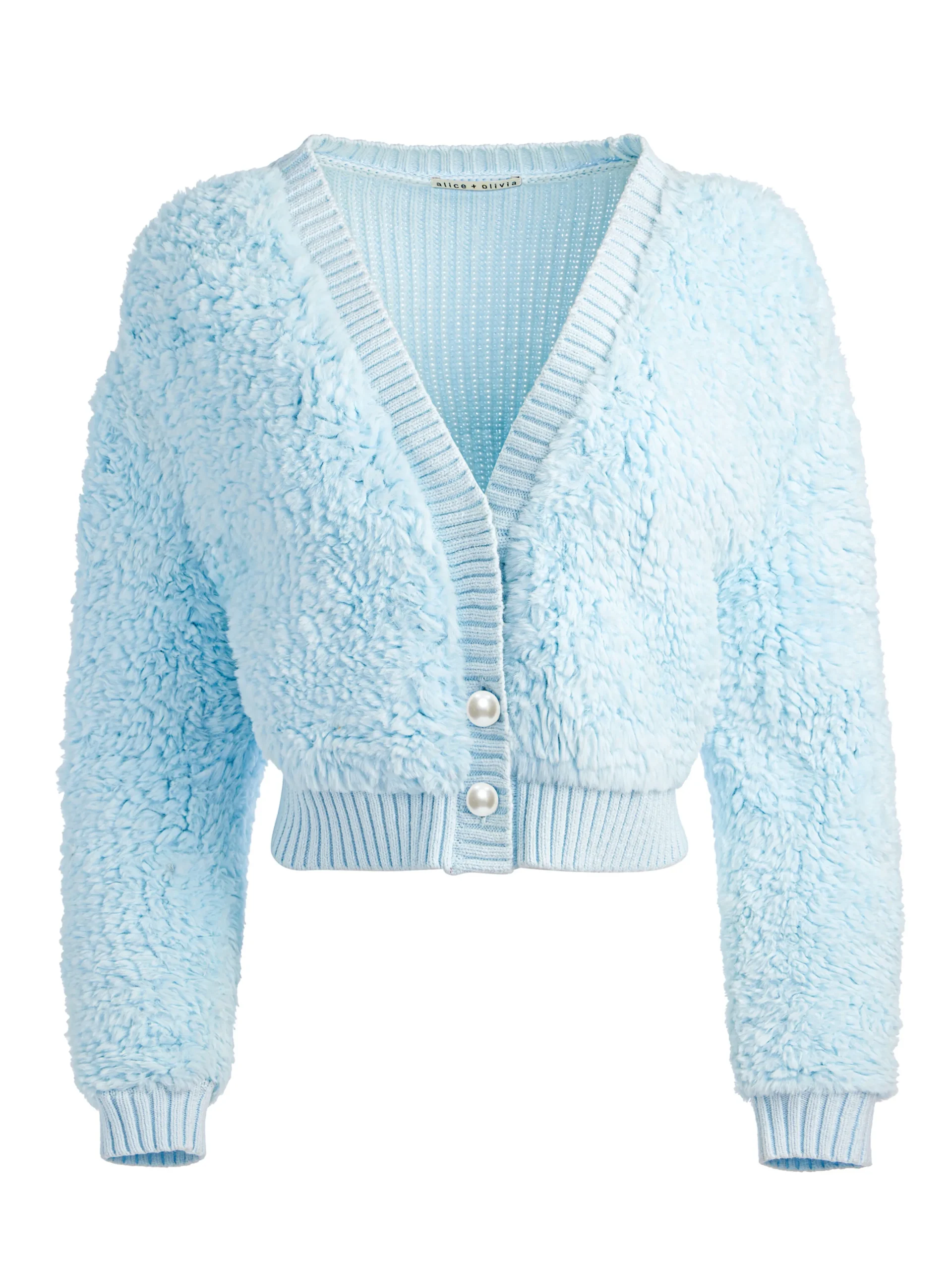 Alice and Olivia CASILDA FAUX FUR CROPPED CARDIGAN *CLOTHING