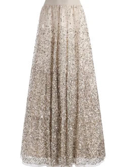 Alice and Olivia CATRINA SEQUIN EMBELLISHED GOWN SKIRT CHAMPAGNE/MULTI*CLOTHING