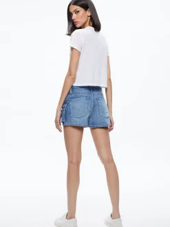Alice and Olivia CAY LOW RISE CARGO SHORT IVY BLUE*FEATURED SHOPS | CLOTHING