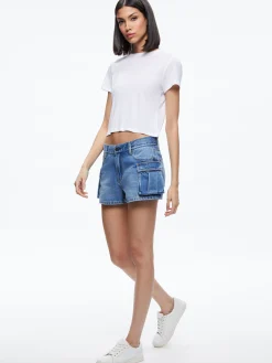 Alice and Olivia CAY LOW RISE CARGO SHORT IVY BLUE*FEATURED SHOPS | CLOTHING