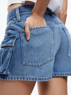 Alice and Olivia CAY LOW RISE CARGO SHORT IVY BLUE*FEATURED SHOPS | CLOTHING
