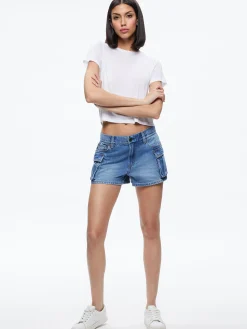 Alice and Olivia CAY LOW RISE CARGO SHORT IVY BLUE*FEATURED SHOPS | CLOTHING