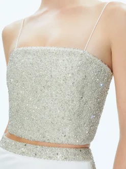 Alice and Olivia CERESI EMBELLISHED CROP TOP + MARILYNN EMBELLISHED MAXI SKIRT *CLOTHING