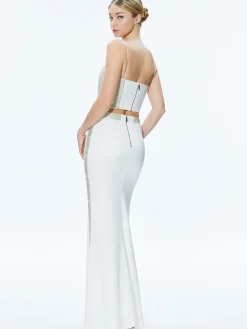 Alice and Olivia CERESI EMBELLISHED CROP TOP + MARILYNN EMBELLISHED MAXI SKIRT *CLOTHING